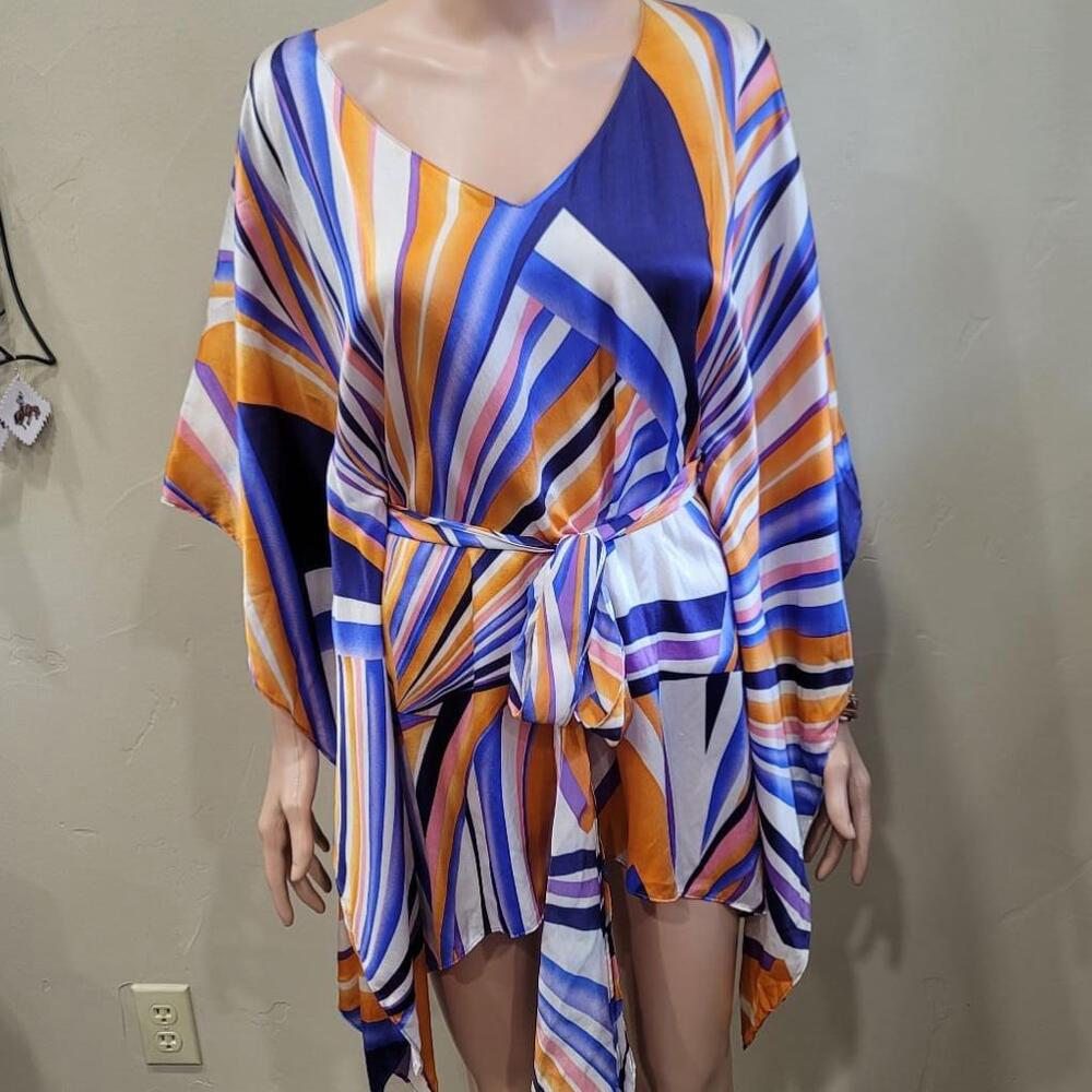 Zoa silk dress size small beautiful multi colored design. - Picture 2 of 16